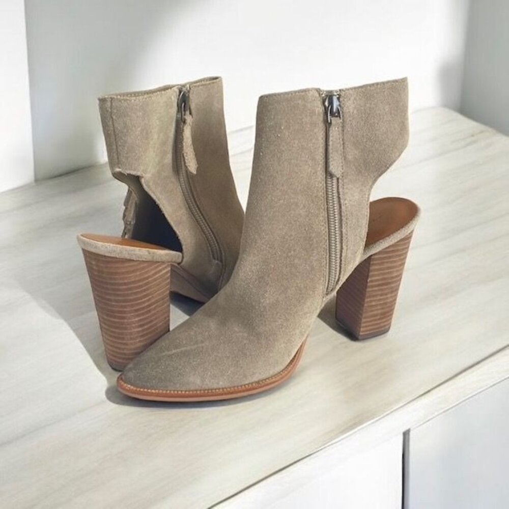 Linea Paolo Fringed Suede Elise Booties Tan Size 7.5 - Picture 11 of 11